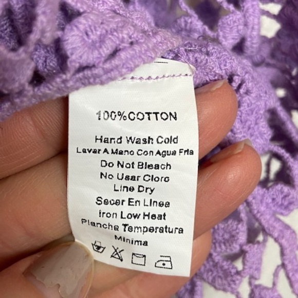 TOBI Purple Floral Crochet Festival Tank Top Med - Picture 8 of 10